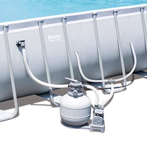 Bestway Power Steel Rectangular Above Ground Swimming Pool Set Gray - Image 2