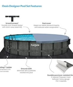 Alternative view of Funsicle Oasis Designer Above Ground Pool Dark Herringbone