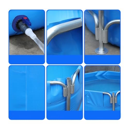 Sermair Blue Canvas Pool Folding Plastic Swimming Pool Multi-Functional Water Storage Tank 157x47 Inch - Image 7