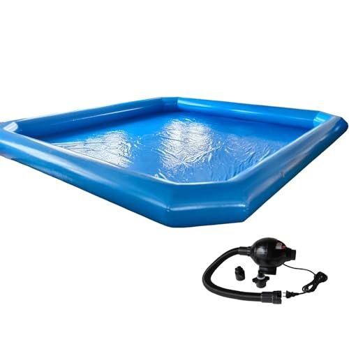 LGXEnzhuo Oversized Inflatable Swimming Pool with Blower Blue (Large)