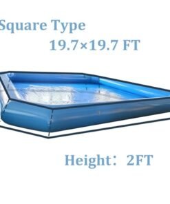 Alternative view of INTSUPERMAI 19.7ft Blue Inflatable Above Ground Pool with Blower
