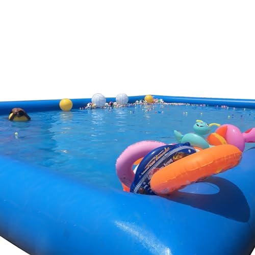 LGXEnzhuo Oversized Inflatable Swimming Pool with Blower Blue - Image 5