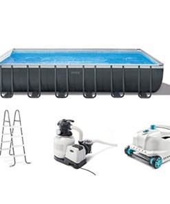 Intex Ultra XTR Frame Rectangular Swimming Pool Set Blue Gray