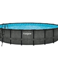 Funsicle Oasis Designer Above Ground Pool Dark Herringbone