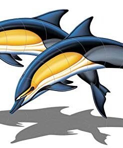 Custom Mosaics, Inc. Common Dolphin A Porcelain Swimming Pool Mosaic – 57" x 34