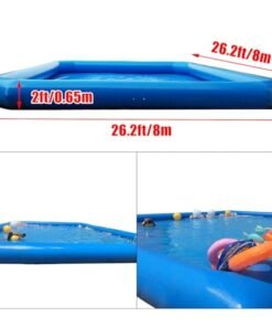 Alternative view of EQCOTWEA Inflatable Pool with 110V Pump, 26.2x26.2x2ft Large Blue