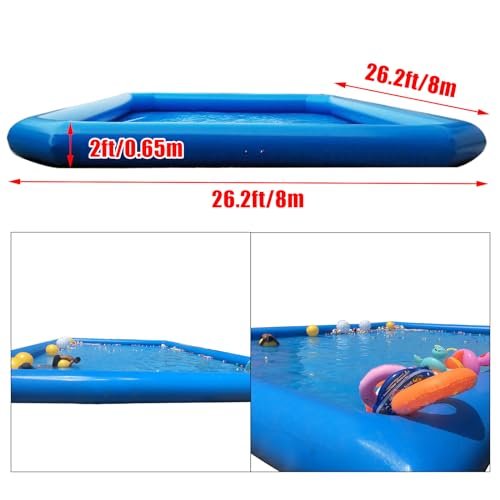 EQCOTWEA Inflatable Pool with 110V Pump, 26.2x26.2x2ft Large Blue - Image 2