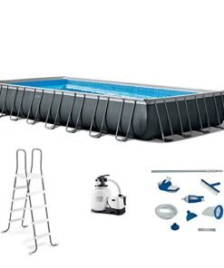 Intex Ultra XTR Heavy Duty Rectangular Above Ground Swimming Pool Gray