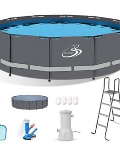 BlueBay Above Ground Swimming Pool Set 15ft x 48in with 1000 GPH Filter Pump