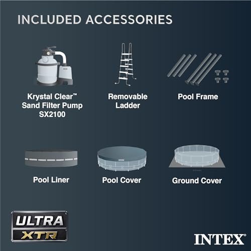 Intex Ultra XTR Deluxe Above Ground Swimming Pool Set Gray - Image 7