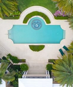 Alternative view of Artistry in Mosaics Glass Goddess Medallion Swimming Pool Mosaic Blue