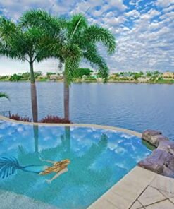 Alternative view of Artistry in Mosaics Mermaid Ceramic Pool Mosaic (24" x 60")