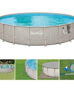 Alternative view of Summer Waves 20ft x 48in Above Ground Swimming Pool Set with Ladder & Cover Gray