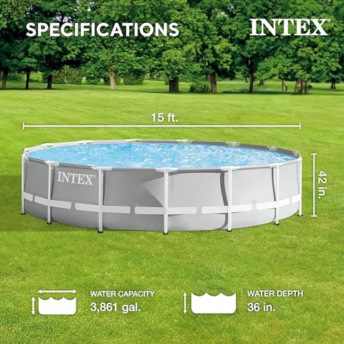 Intex Prism Frame Above Ground Pool Set with Accessories Blue - Image 2