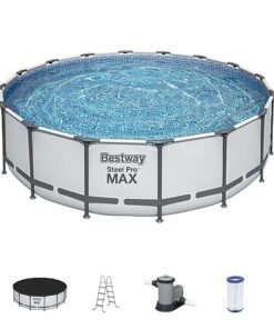 Bestway Steel Pro MAX 16ft Round Above Ground Pool Set Silver