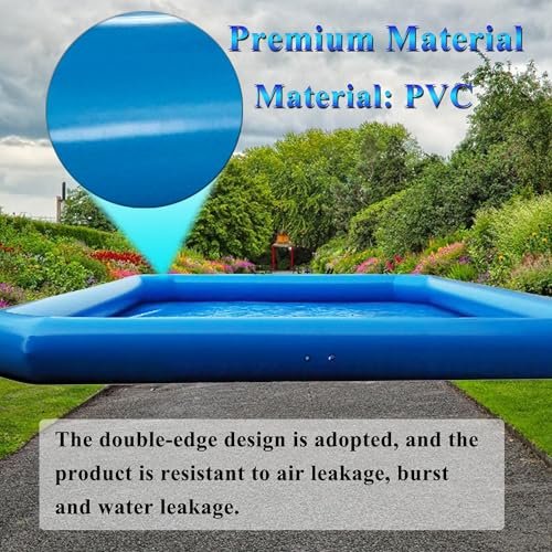 HQHAOTWU Inflatable Family Swimming Pool 8x8x0.65m with Blower Blue - Image 5