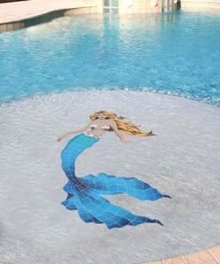 Alternative view of Artistry in Mosaics Mermaid Ceramic Swimming Pool Mosaic (60" x 34")