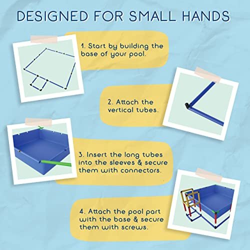 Funphix Buildable Plastic Kiddie Pool for Kids Ages 8-12 - Image 8