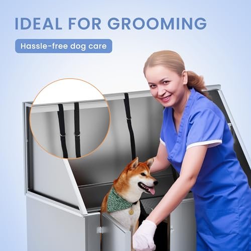 Wanttii Professional Stainless Steel Dog Bathing Station Silver - Image 7