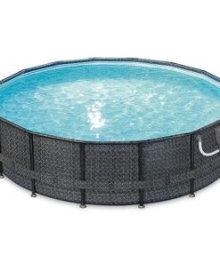 Summer Waves 16ft x 48in Above Ground Pool Set with Pump & Accessories Dark Herringbone