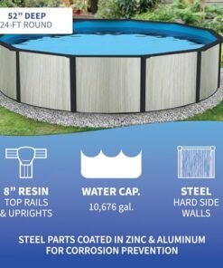 Alternative view of Blue Wave Savannah 24-ft Round 52-in Deep Hybrid Above Ground Pool Package White