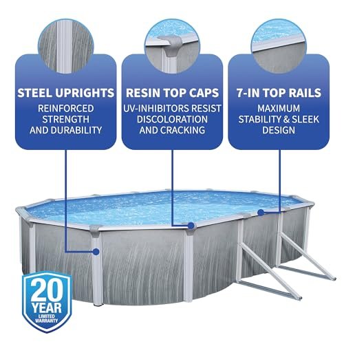 Blue Wave Martinique Oval Swimming Pool Package Metallic - Image 3