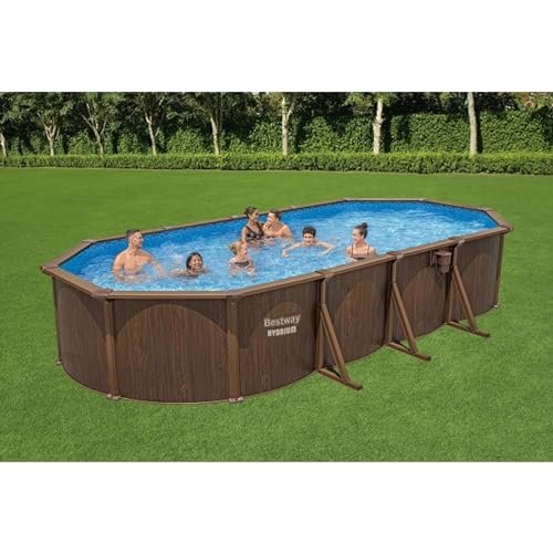 Bestway Hydrium 24' x 12' x 52" Oval Above Ground Swimming Pool Set Brown - Image 3