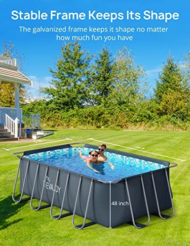Evajoy Metal Frame Swimming Pool Set Blue - Image 2