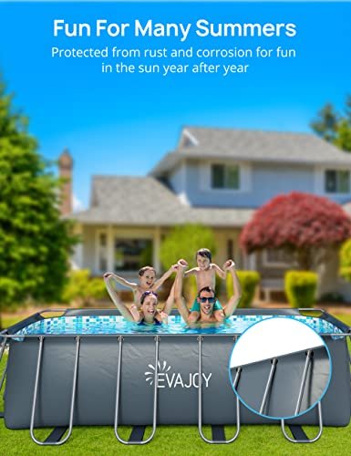 Evajoy Metal Frame Swimming Pool Set Blue - Image 3
