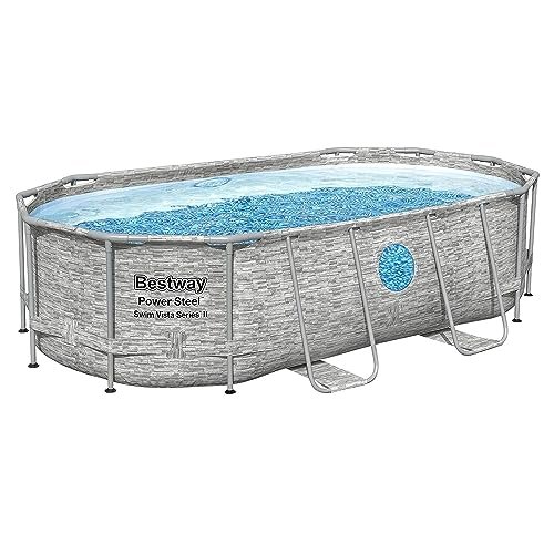 Bestway Power Steel Swim Vista Series II Above Ground Swimming Pool Gray - Image 5