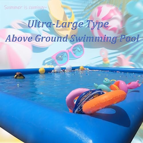 INTSUPERMAI Inflatable Above Ground Pool Blue - Image 4