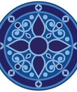 Custom Mosaics, Inc. Blue Medallion Porcelain Swimming Pool Mosaic 36"x36