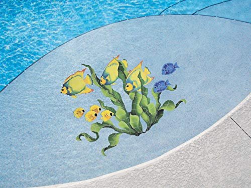 Artistry in Mosaics Ceramic Swimming Pool Mosaic Fish Group in Seagrass (35" x 48") - Image 2