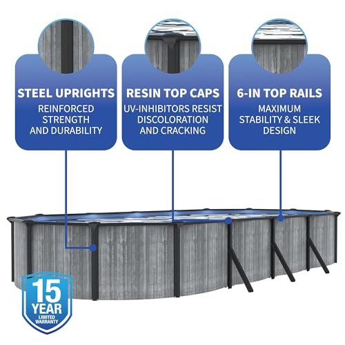 Blue Wave San Pedro 12x24-ft Oval 52-in Deep Above Ground Swimming Pool Package Gray - Image 3