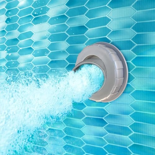 Funsicle Oasis Designer Round Frame Above Ground Pool with Filter Pump and Cover Dark Herringbone - Image 7