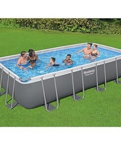 Alternative view of Bestway Power Steel Rectangular Metal Frame Pool Set Gray