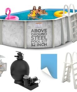 Shop Square 12' x 24' Oval Above Ground Pool Kit with Steel Wall Silver