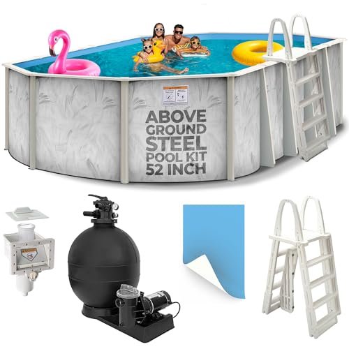 Shop Square 12' x 24' Oval Above Ground Pool Kit with Steel Wall Silver