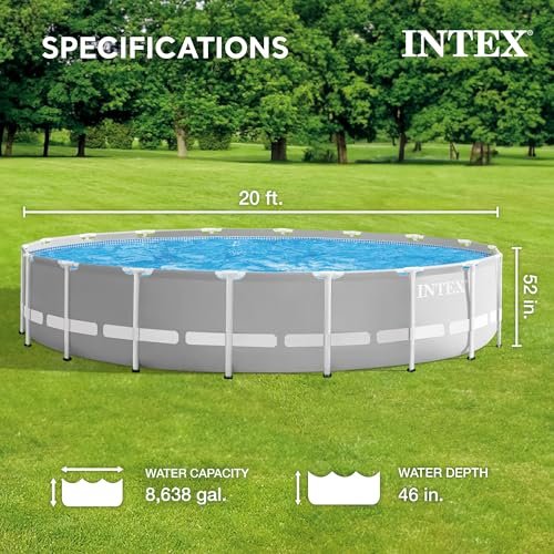 Intex Steel Frame Round Above Ground Swimming Pool Set Gray - Image 2