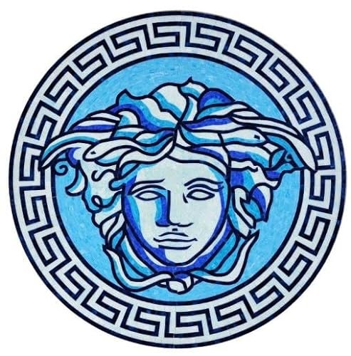 Artistry in Mosaics Glass Goddess Medallion Swimming Pool Mosaic Blue