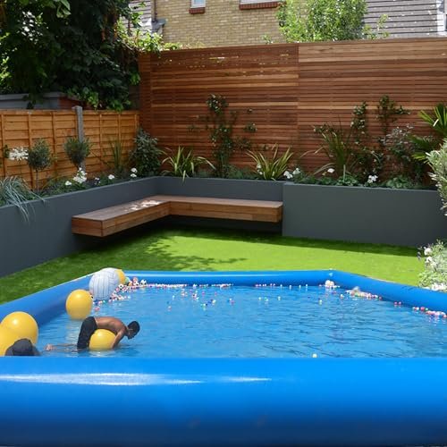 HQHAOTWU Inflatable Family Swimming Pool 8x8x0.65m with Blower Blue - Image 4
