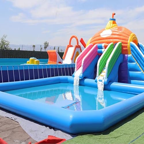 TECHTONGDA Inflatable Pool with 110V Blower, Large 26.2ft for Backyard Blue - Image 3