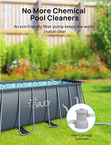 Evajoy Metal Frame Swimming Pool Set Blue - Image 6