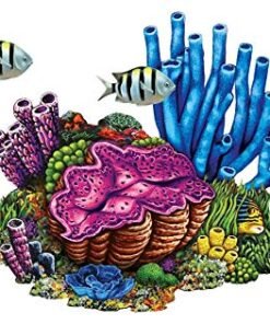 Custom Mosaics Coral Reef with Fish Porcelain Swimming Pool Mosaic (27" x 22")