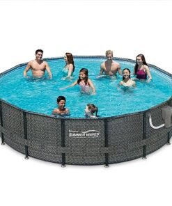 Alternative view of Summer Waves 16ft x 48in Above Ground Pool Set with Pump & Accessories Dark Herringbone