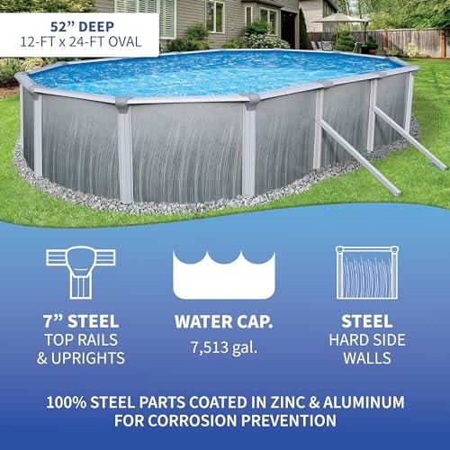 Blue Wave Martinique Oval Swimming Pool Package Metallic - Image 2