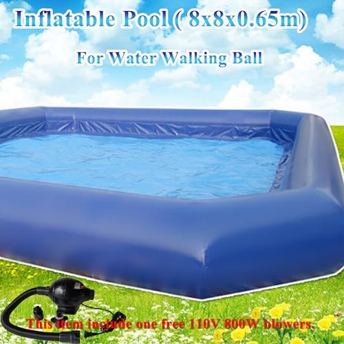 HQHAOTWU Inflatable Family Swimming Pool 8x8x0.65m with Blower Blue - Image 2