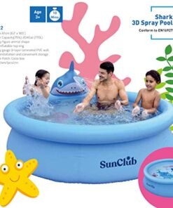 Alternative view of Inflatable Kiddie Pool 3D Shark Float 60"x16