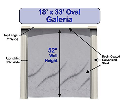 Wilbar Galeria 18x33 Oval Above-Ground Swimming Pool Bundle Kit Blue Taupe - Image 2