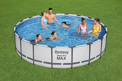 Bestway Steel Pro MAX 18' x 48" Round Metal Frame Above Ground Pool Set with Filter Pump, Ladder, and Cover - Image 2